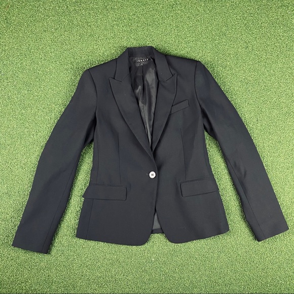 Theory Black Gabe B 2 Urban Career Blazer Size 6 - Picture 2 of 10